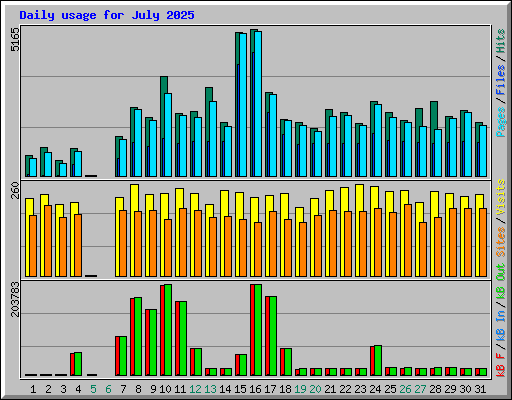 Daily usage for July 2025