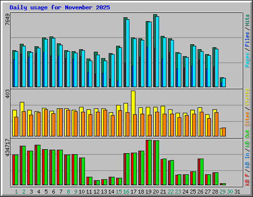 Daily usage for November 2025