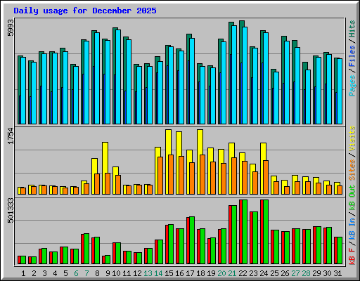 Daily usage for December 2025
